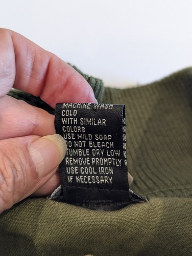 Wet Seal Womens Top Army Green XL Woven Crewneck Utility Pockets Snap Ribbed Hem - Picture 7 of 10