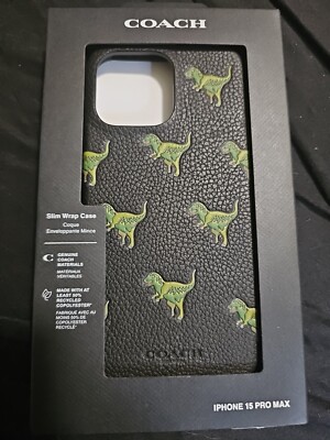 Coach Leather Slim Wrap Case for iPhone 15 Pro Max - Repeat Rexy