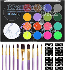 Face Painting Kit for Kids  Adult-18 Colors Non-Toxic Water Based Face Body Pai