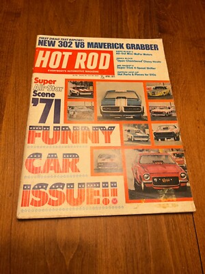 Hot Rod April 1971, Funny Car Issue, 302 V8 Maverick Grabber, Keith Black