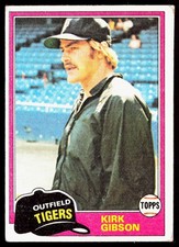 1981 Topps #315 Kirk Gibson RC Rookie Card Detroit Tigers. rookie card picture
