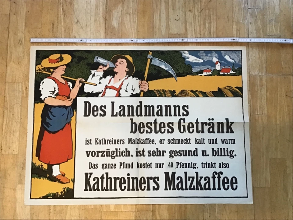 == uraltes Plakat = Kathreiners Malzkaffee = um 1910 = kein Emailschild == - Bild 3 von 4