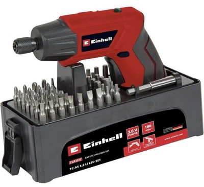 Einhell Akkuschrauber TC AS 3,6 Li LED Set Akku Schrauber mit 54 tlg Bit-Set