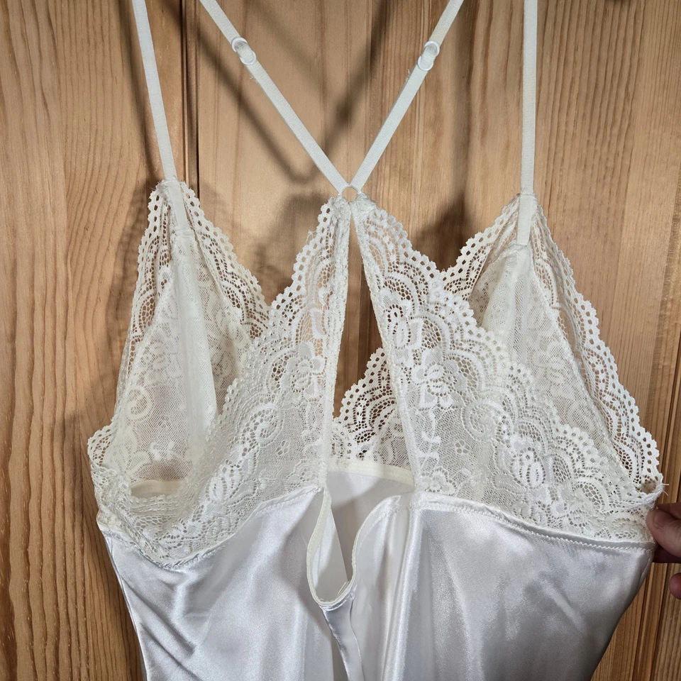 Apt 9 Vestido Íntimo Satinado Encaje Chemise Sin Mangas Marfil Para Mujer XL Boda Novia Foto 4 de 4