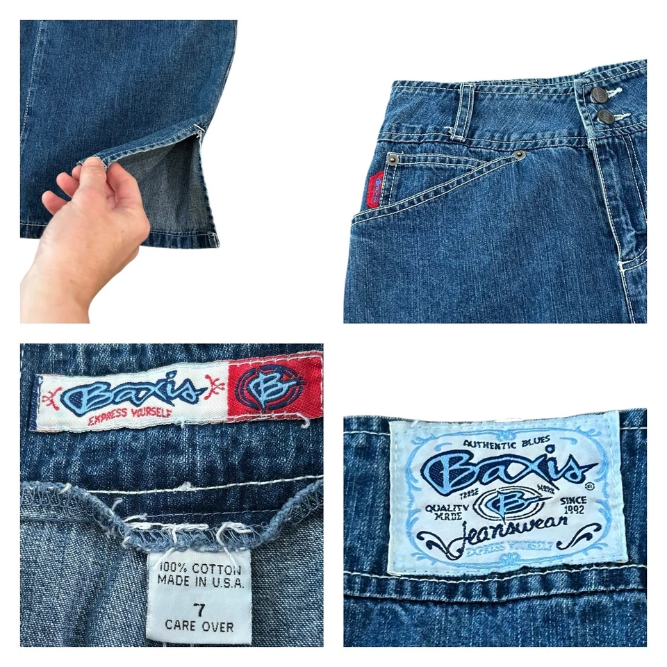 Vintage Y2K Baxis Jean Denim Skirt Made in USA | Waist 28” ^ - Image 4 of 4