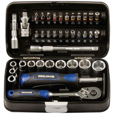 Projahn 1/4'' Mini Steckschlüssel- & Bit-Box, 38-tlg.. mit markierten Bits
