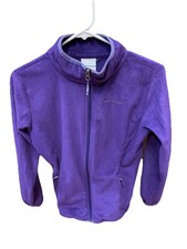 Columbia Girls Purple Fleece Full Zip Jacket L 14/16 Pockets Lightweight