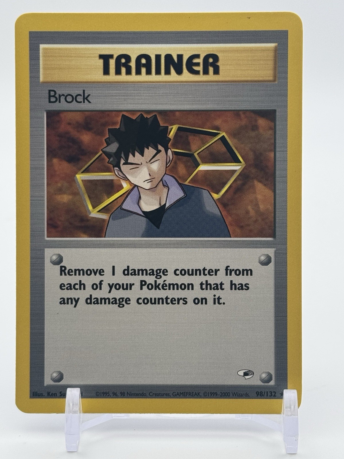 2000 Pokemon Gym Heroes Unlimited Brock Trainer Non Holo 98/132 #98 NM