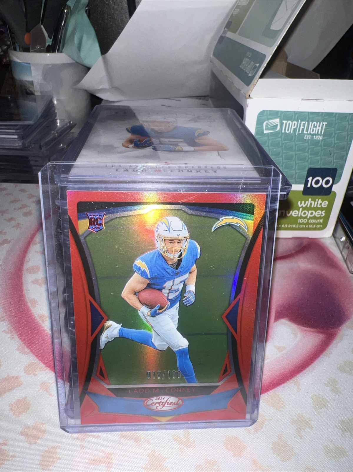 2024 Panini Certified - Rookies Ladd McConkey #125 Red Mirror /100 (RC)