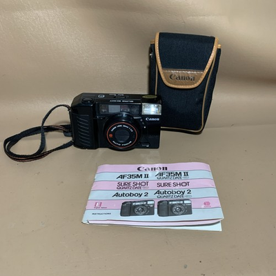 #ad #ad Vintage Canon Sure Shot 38mm 1:2.8 Auto Focus Film Camera With Case UNTESTED $34.99