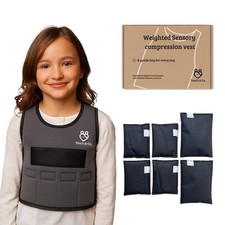 Touch  Co. Weighted Vest for Kids   Fully Adjustable Sensory Compression Vest f