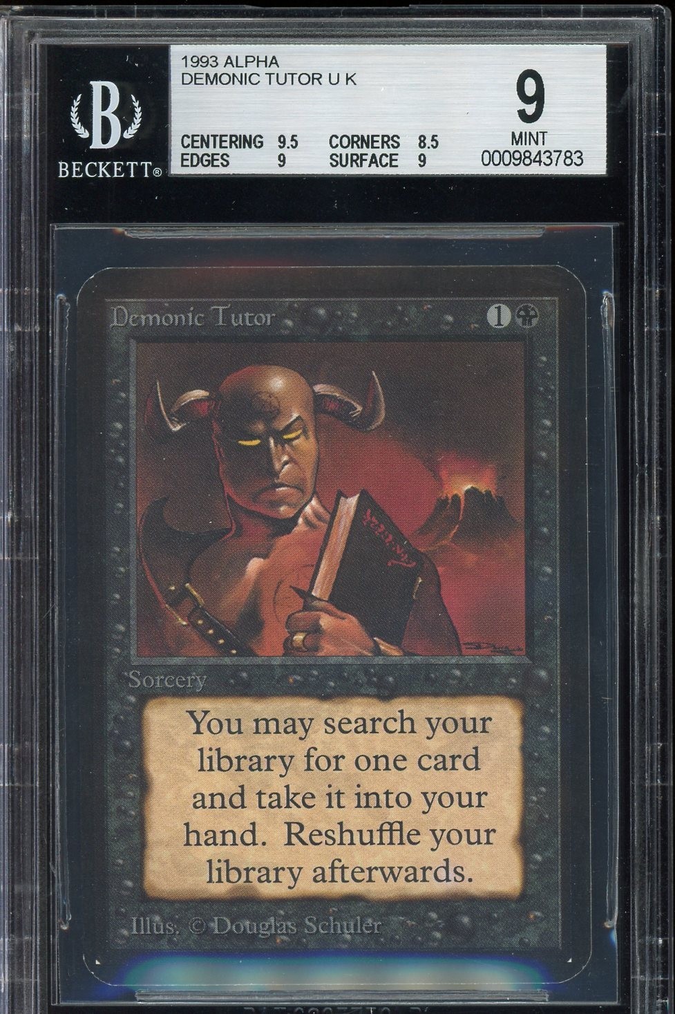 MINT BGS 9 Alpha Demonic Tutor ~ Vintage Magic/MTG