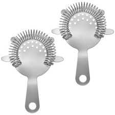 Kirecoo 2PCS Stainless Steel Cocktail Strainer, Bar Drink Medium, Silver