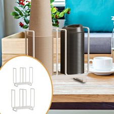 Paper Cup Holder Storage Rack Desktop Metal Organizer for Breakroom Home Coffee