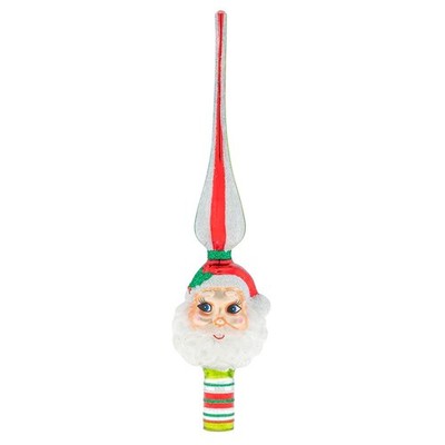 Shiny Brite Holiday Splendor 11.5 Santa Finial