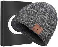 Bluetooth Beanie Headphones Hat Unique Tech Gifts Medium, Mixed Grey/White