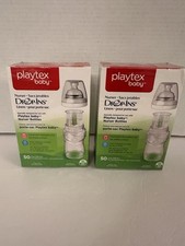 2 New Playtex Baby Drop-Ins Liners Nurser Bottles 4 Oz 50 Count Sealed