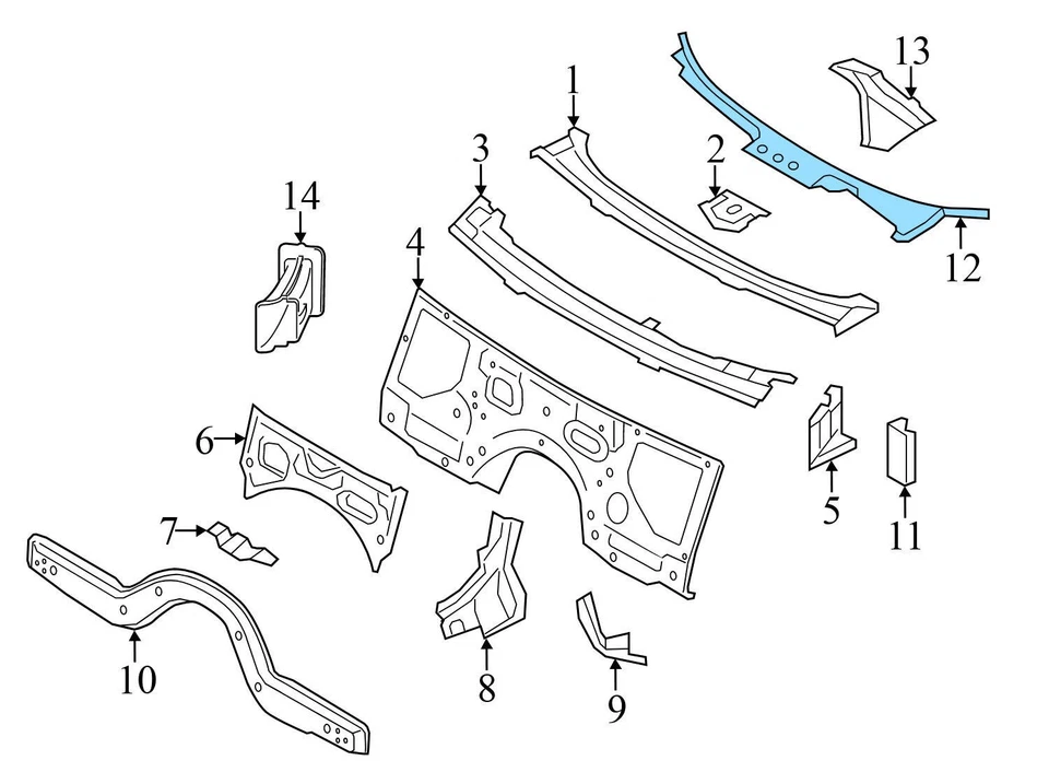 2010-2015 BMW 740I - дождевой лоток / водяной дефлектор 7184563 - Изображение 3 из 4