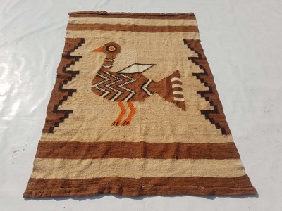 Feiner Vintage traditioneller handgefertigter orientalischer brauner Kelim aus Wolle 5,5 x 3,7 Fuß