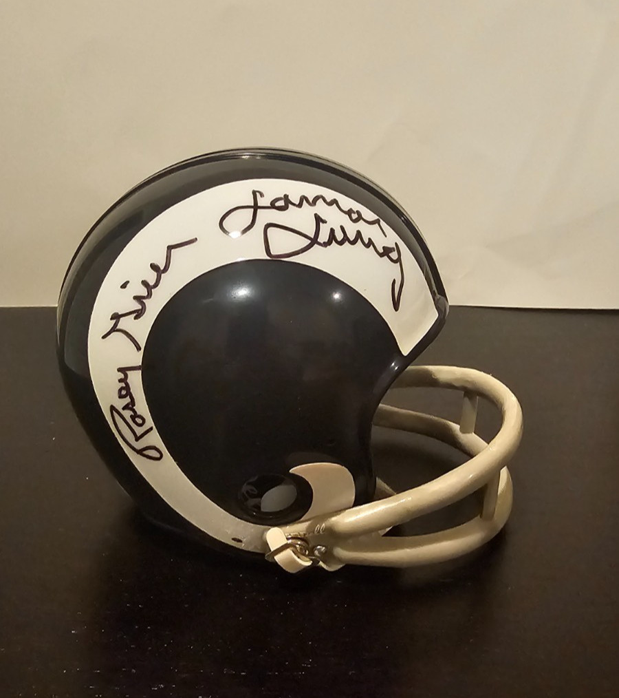 Fearsome Foursome Signed Mini Helmet &ndash; Jones, Olsen, Grier