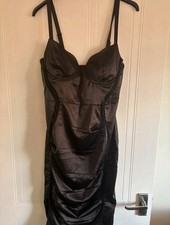 Oh Polly Size 10 Mesh Black Midi Dress Like New Never Worn