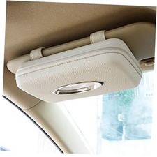 Car Tissue Holder, Sun Visor Tissue Holder, Zipper Car Visor Napkin Beige