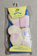 Vintage Gold Bug Newborn Sock Booties Soft Washable Stretchable NEW Fits 0 To 3m