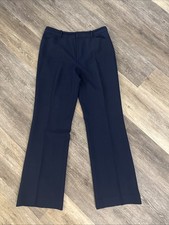 Ralph Lauren Women s Wool Wide Leg Dress Pants 8 Lined Navy