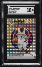 2020-21 Panini Mosaic Men of Mastery Prizm Zion Williamson #14 SGC 10 GEM 1u6