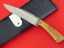 GL Drew custom handmade full tang custom flame maple fixed blade knife mint