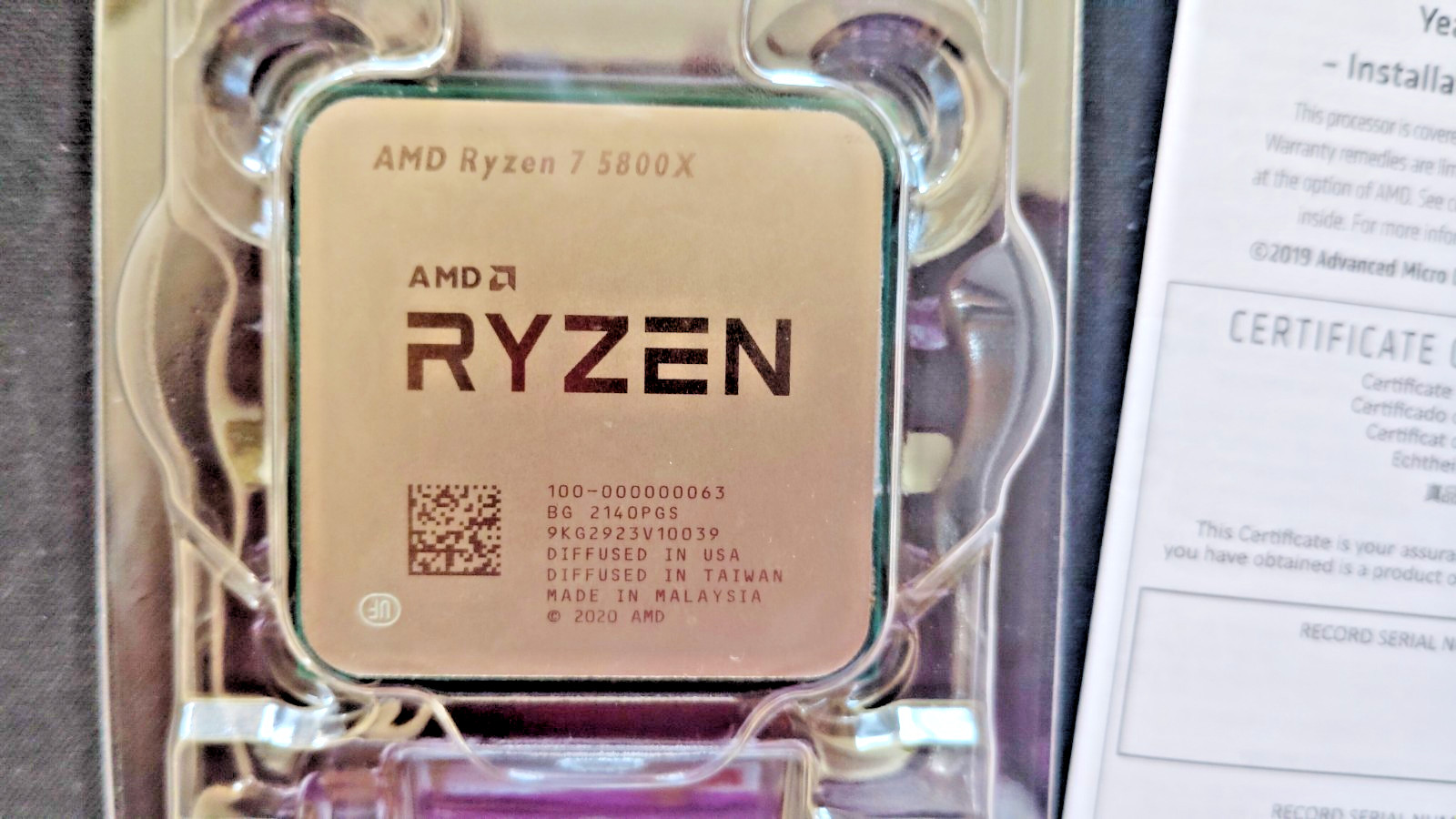 AMD Ryzen 7 5800X Processor (4.7GHz, 8 Cores, Socket AM4) Box - 100-100000063WOF