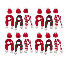 Mini Christmas Wool Small Scarf Hat Plush Doll Accessories Decorative Gift