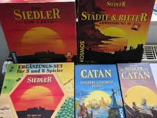 5 x Siedler von Catan Konvolut mit Städte & Ritter sowie das Ergänzungs-Set