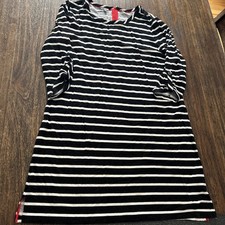 Talbots Women’s Extra Large Black-And-White Stripe With Red Detail Dress