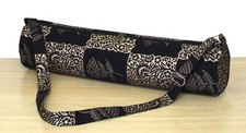 Indian Black Gold Patchwork Yoga Mat Carrier Bag Mandala Large Shoulder Strap