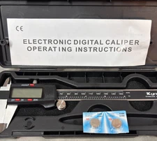Kynup Electronic Digital Caliper 6"/150mm Stainless Steel Vernier Micrometer + B