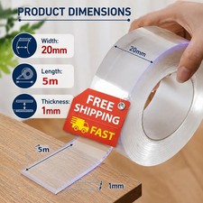 Double Sided Tape Heavy Duty Nano Adhesive Clear Mounting Picture Hanging Strips