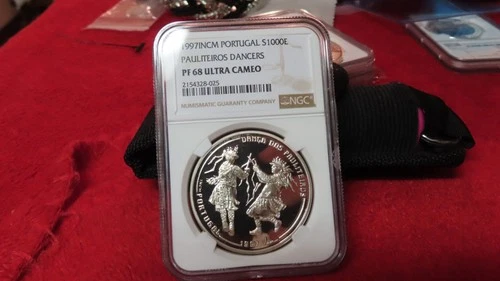 1997 Portugal Paulitaros Dancers Silver 1000 Escudos NGC PF 68