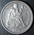1876-P  SEATED LIBERTY DIME