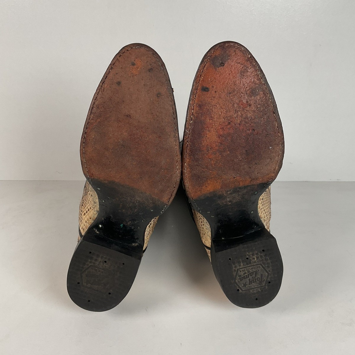Vintage Tony Lama Python Snakeskin Cowboy Boots | Gold Label