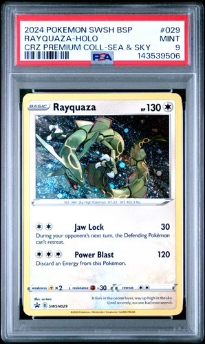 2024 POKEMON SWSH BLACK STAR PROMO #029 RAYQUAZA-HOLO PSA 9