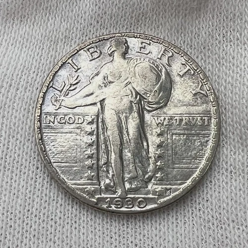 1930-P Standing Liberty 25c Quarter Dollar Philadelphia 90% Silver Coin SLQ