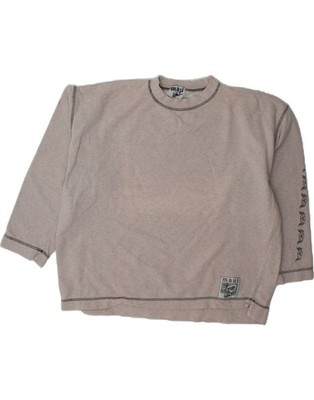 Maui Wowie Damen Oversize Grafik Sweatshirt Pullover UK 16 Large Grau AA08