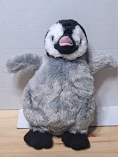 Wild Republic Penguin Plush Stuffed Animal Gray 11” 2023 Bean Weighted Bottom