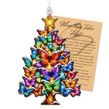 Butterfly Tree Christmas Ornament 2026 Colorful Hanging Decoration
