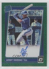 2021 Panini Donruss Optic Green Mojo Prizm 71/99 Leody Taveras #RRS-LT Auto 8k4