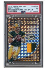 2015 PANINI SPECTRA 1/1 BLACK BOX BRETT FAVRE EPIC LEGENDS PATCH #LM-BF PSA 7
