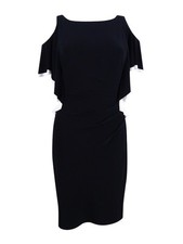 Lauren Ralph Lauren Women's Cold Shoulder Dress (4, Black/White)