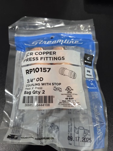 Streamline RLS Fitting RP10157, 3/4" Press Coupling Wholesale Pricing
