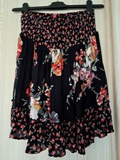 Jo Browns pull -on pretty little mini skirt with wide shirred waistband size 10